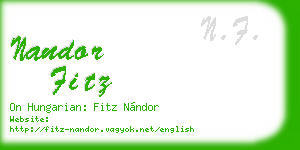 nandor fitz business card